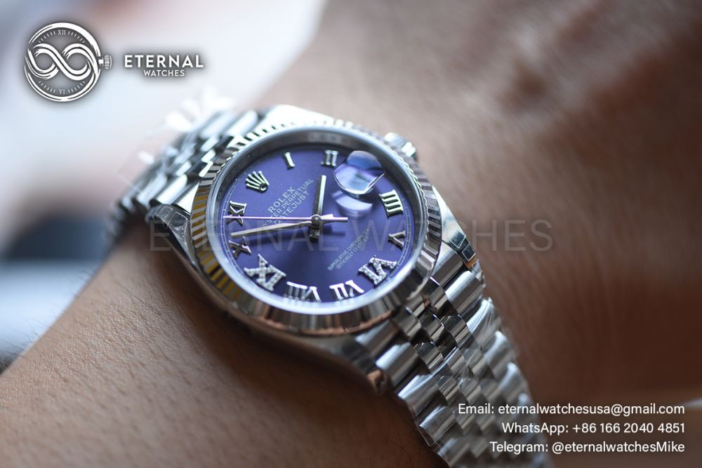 ROLEX - SUPER CLONE DateJust 126234 36mm SS/STK Purple Dial Fluted V2 VSF 3235 (2026 - Weight Adjusted)