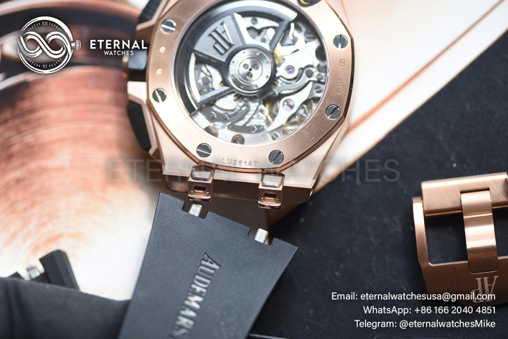 AUDEMARS PIGUET - SUPER CLONE Royal Oak Offshore 26420RO 43mm RG/RU Black/Stk DDF DD4401
