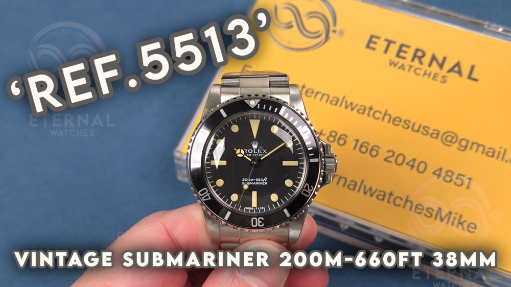 ROLEX - Submariner 200M-660ft Vintage No Date Ref. 5513 SS/SS Black Dial
