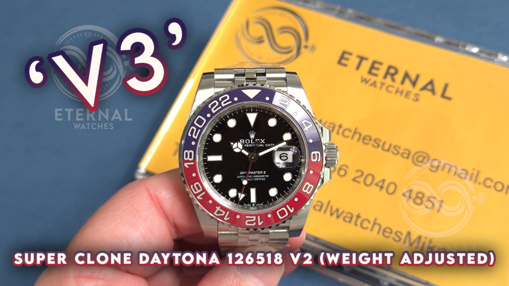 ROLEX - SUPER CLONE GMT Master II 126710 Pepsi Jubilee 40mm SS/SS Black VSF V3 DD3285
