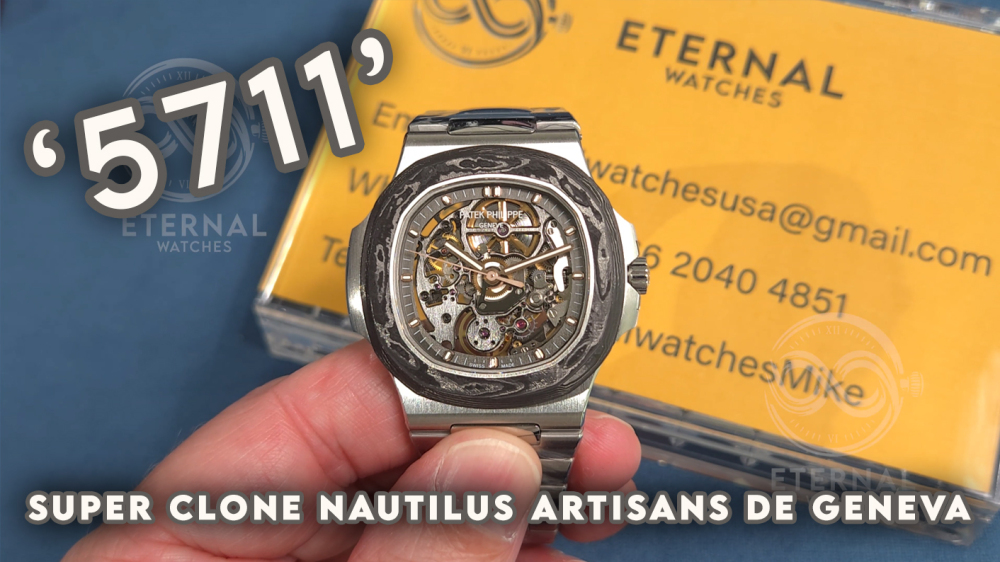 PATEK PHILIPPE - SUPER CLONE Nautilus 5711 40mm Skeleton Dial Artisans De Geneva