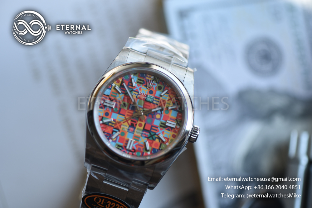 ROLEX - SUPER CLONE Oyster Perpetual 126000 41mm SS/SS Celebration Dial QF JH3230 (Free Sprung)