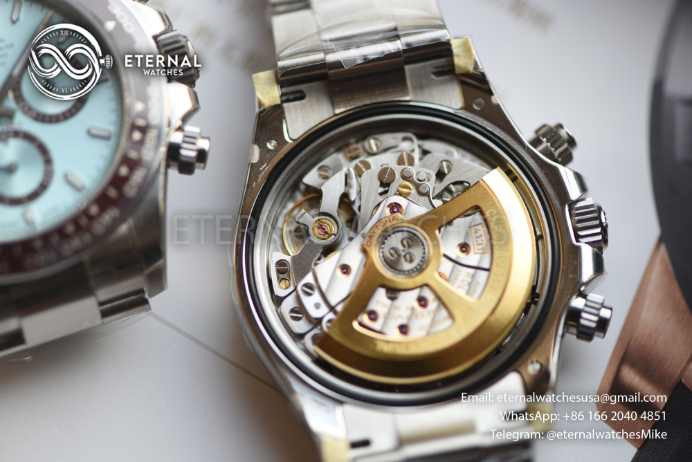 ROLEX - SUPER CLONE Daytona 126506 40mm SS/SS Ice-Blue/Stk VSF V3 DD4131 (Weight Adjusted, Free Sprung)