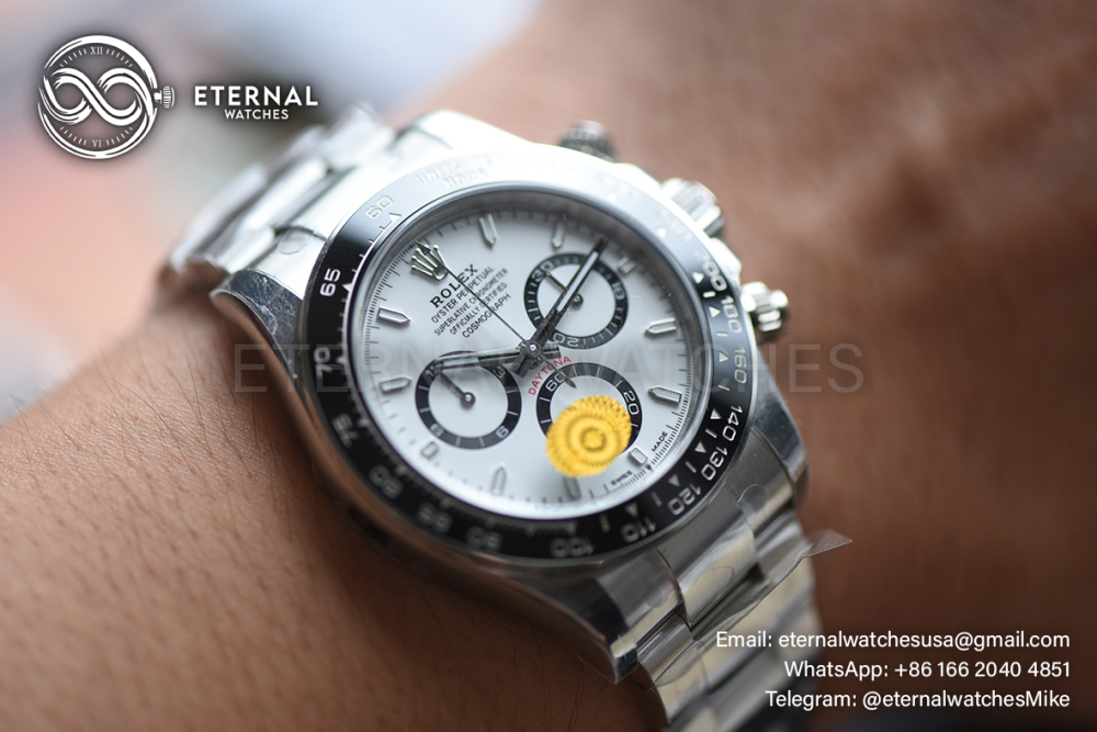 ROLEX - SUPER CLONE Daytona 126500 40mm SS White Dial VSF DD4131 (Free Sprung)