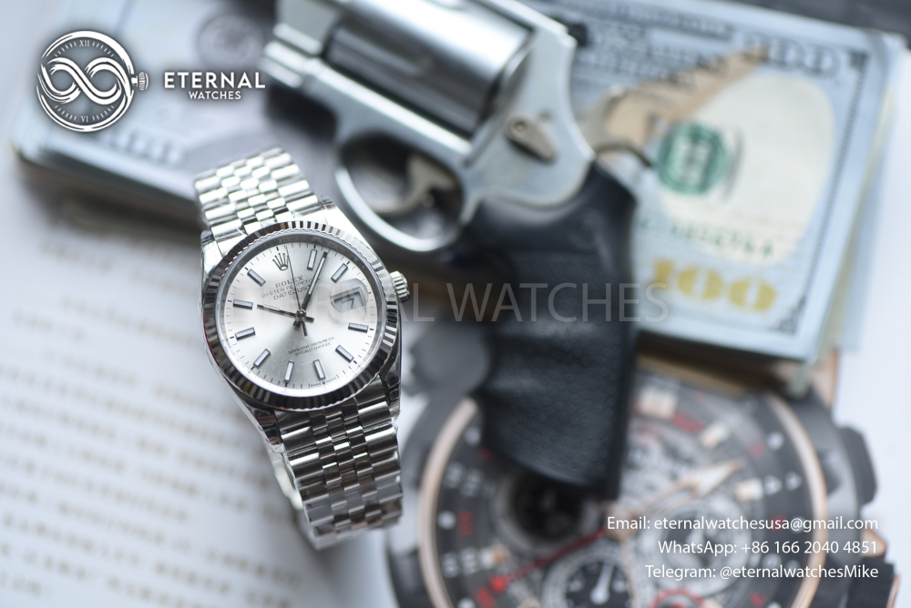 ROLEX - SUPER CLONE DateJust 126234 36mm SS/Stk Silver Dial Fluted V2 VSF 3235 (2026 - Weight Adjusted)