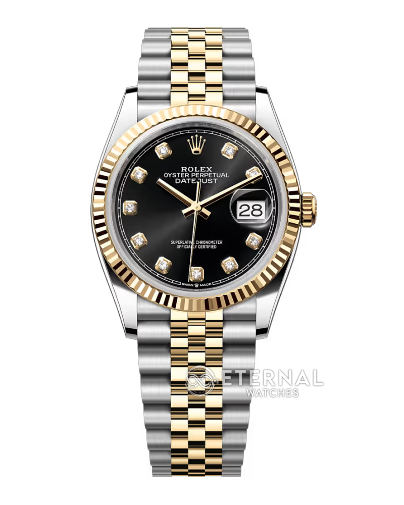 ROLEX - SUPER CLONE Datejust 126233 36mm Jubilee YG/SS Yellow/Dia QF DD3235 (Gold Wrapped)