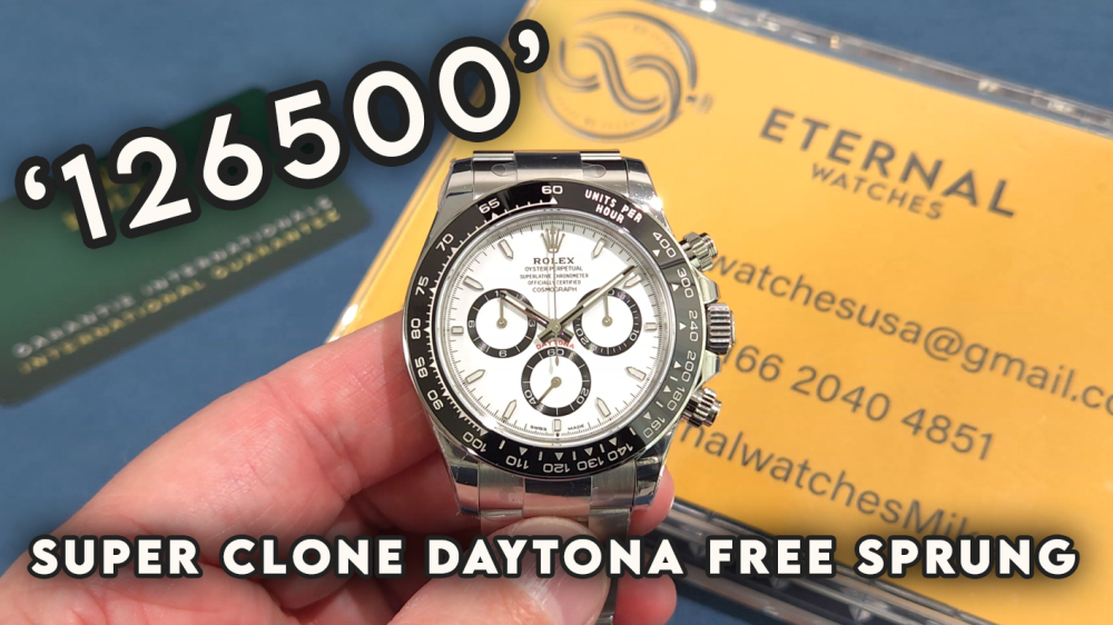 ROLEX - SUPER CLONE Daytona 126500 40mm SS White Dial VSF DD4131 (Free Sprung)
