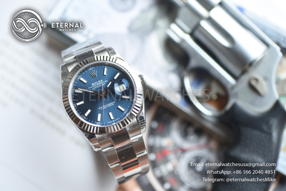 ROLEX - SUPER CLONE DateJust 126334 41mm SS/STK Blue Dial Fluted V3 VSF 3235 (Free Sprung)