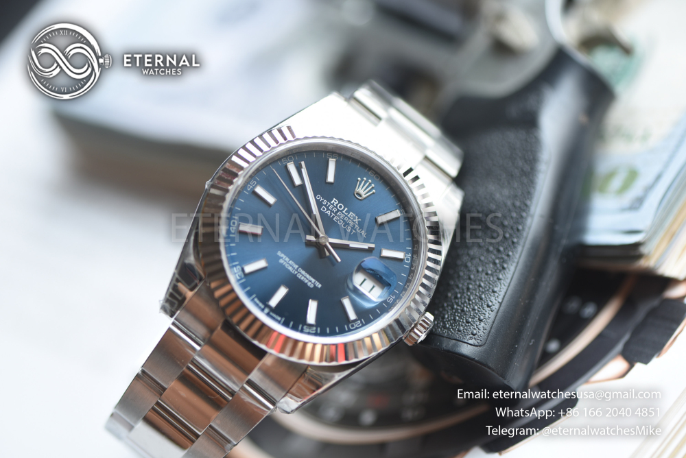 ROLEX - SUPER CLONE DateJust 126334 41mm SS/STK Blue Dial Fluted V3 VSF 3235 (Free Sprung)