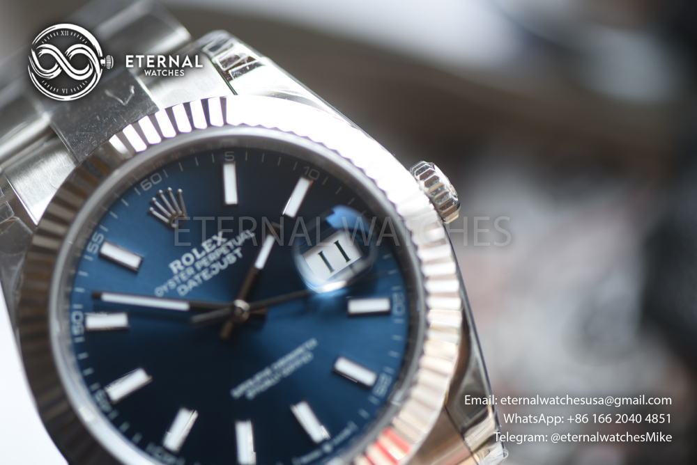 ROLEX - SUPER CLONE DateJust 126334 41mm SS/STK Blue Dial Fluted V3 VSF 3235 (Free Sprung)