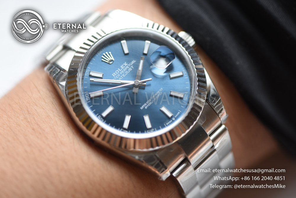 ROLEX - SUPER CLONE DateJust 126334 41mm SS/STK Blue Dial Fluted V3 VSF 3235 (Free Sprung)