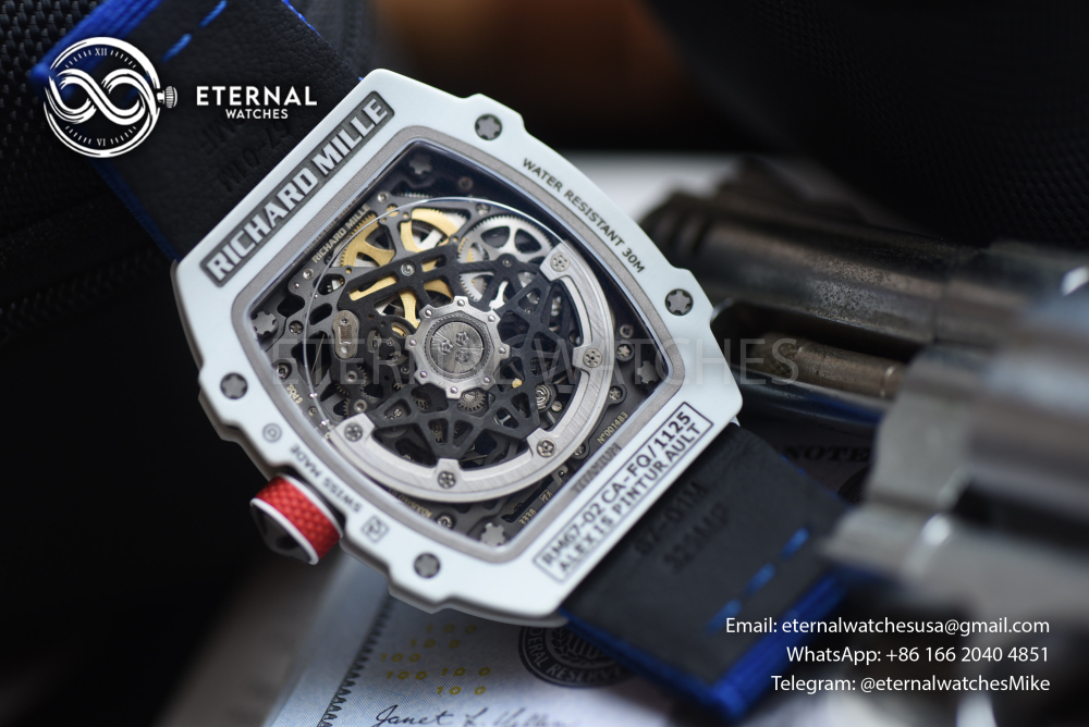 RICHARD MILLE - SUPER CLONE RM67-02 White NTPT Extra Flat RICH PRO CRMA7 (Movement Upgrade)