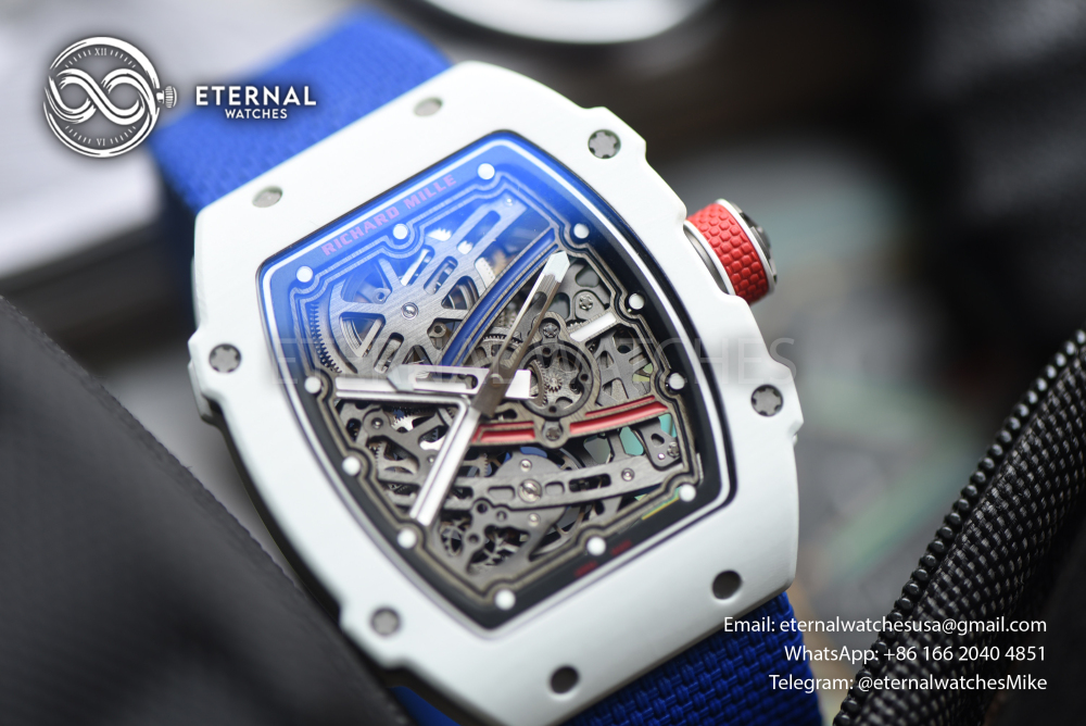 RICHARD MILLE - SUPER CLONE RM67-02 White NTPT Extra Flat RICH PRO CRMA7 (Movement Upgrade)