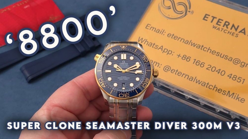 OMEGA - SUPER CLONE Seamaster Diver 300m YG/SS Blue V3 VSF VS8800