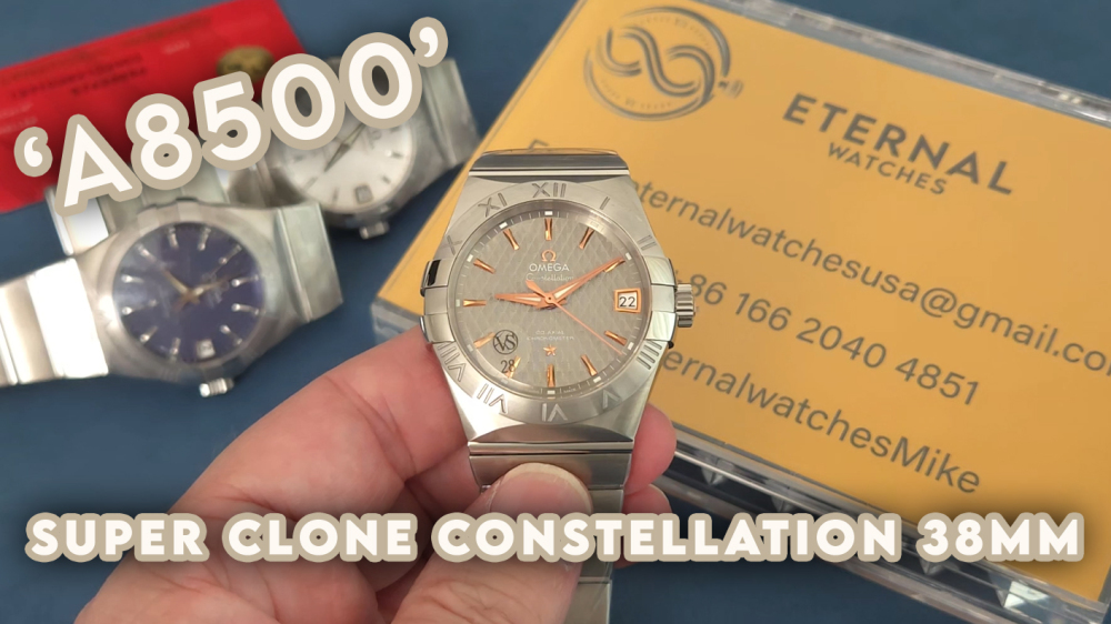 OMEGA - SUPER CLONE Constellation Co-Axial 38mm SS/SS Silver Dial VSF A8500