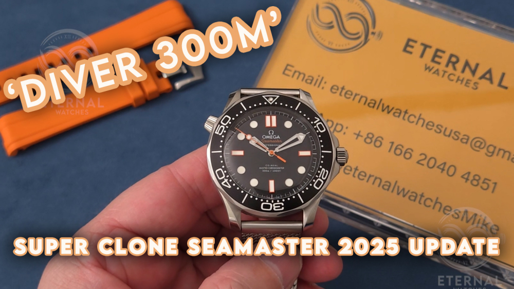 OMEGA - SUPER CLONE Seamaster 300m 42mm SS/SS Black Dial ORF OR8806 (Free Sprung)