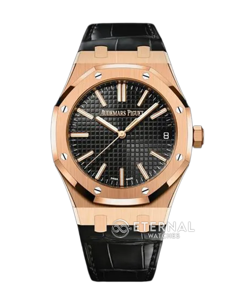 AUDEMARS PIGUET - SUPER CLONE Royal Oak 41mm 15510 RG/LE Black/Stk DDF DD4302 (SW Dial, Weight Adjusted)