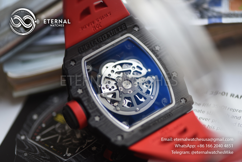 RICHARD MILLE - SUPER CLONE RM35-02 44.5mm Black NTPT/RU RMAL1 (Free Sprung)