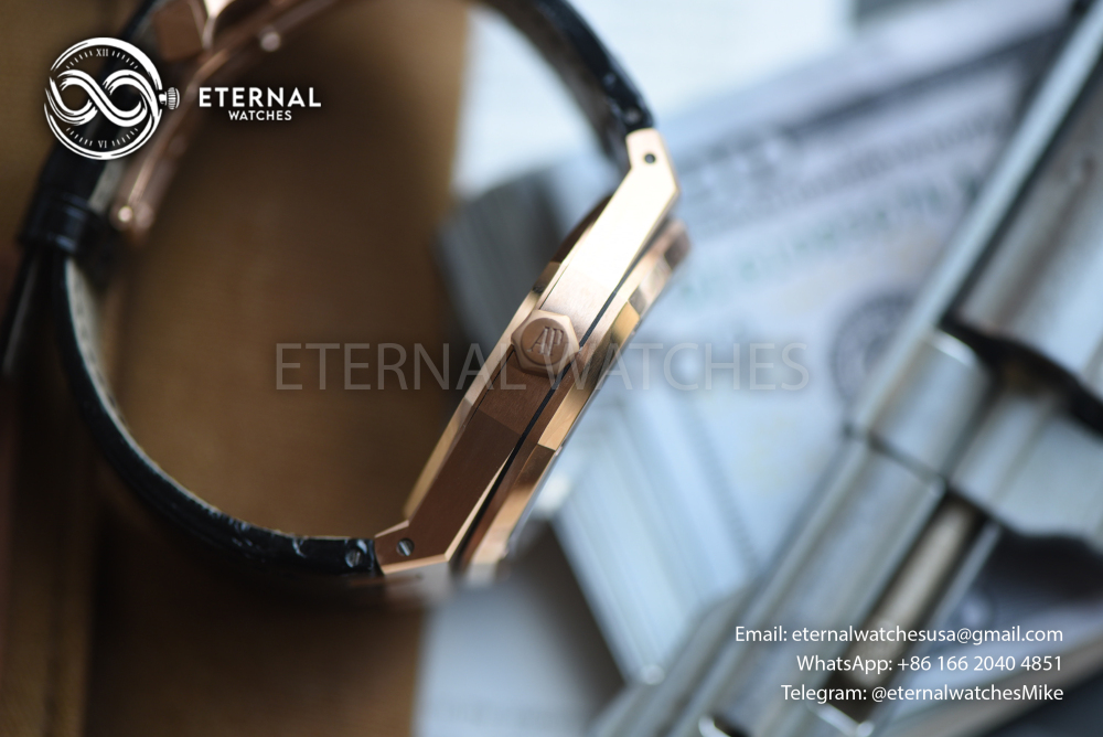 AUDEMARS PIGUET - SUPER CLONE Royal Oak 41mm 15510 RG/LE Black/Stk DDF DD4302 (SW Dial, Weight Adjusted)