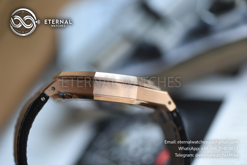 AUDEMARS PIGUET - SUPER CLONE Royal Oak 41mm 15510 RG/LE Black/Stk DDF DD4302 (SW Dial, Weight Adjusted)