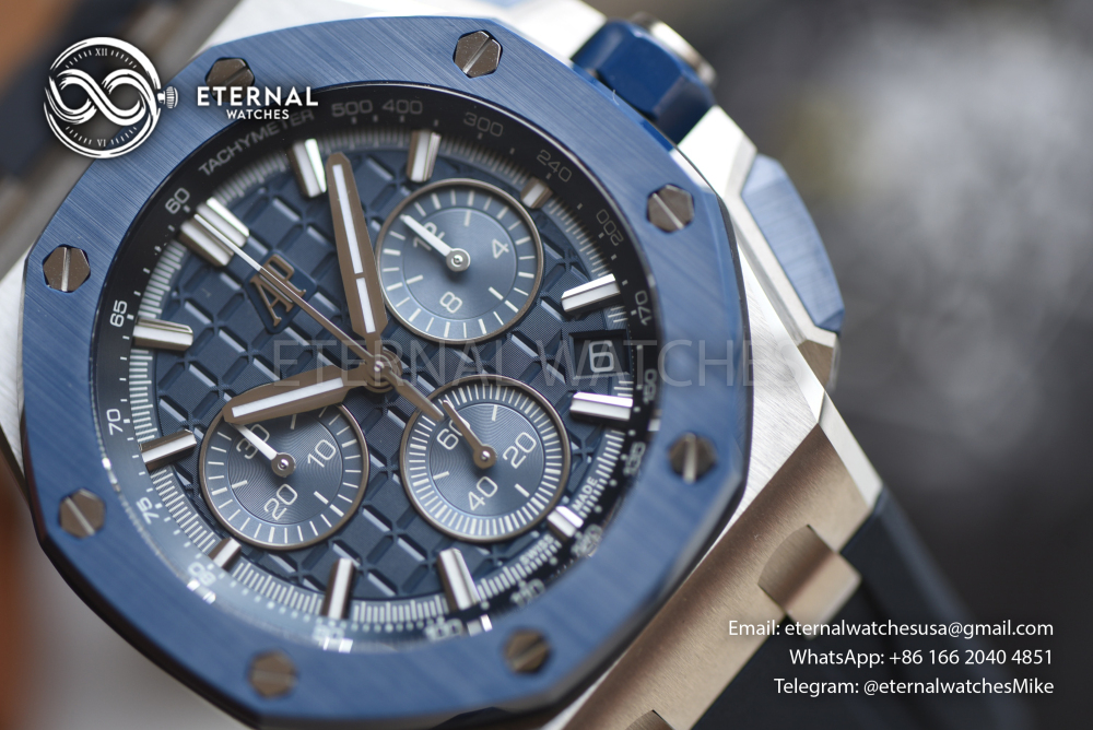 AUDEMARS PIGUET - SUPER CLONE Royal Oak Offshore 26420 43mm SS/RU Blue/Blue DDF DD4401