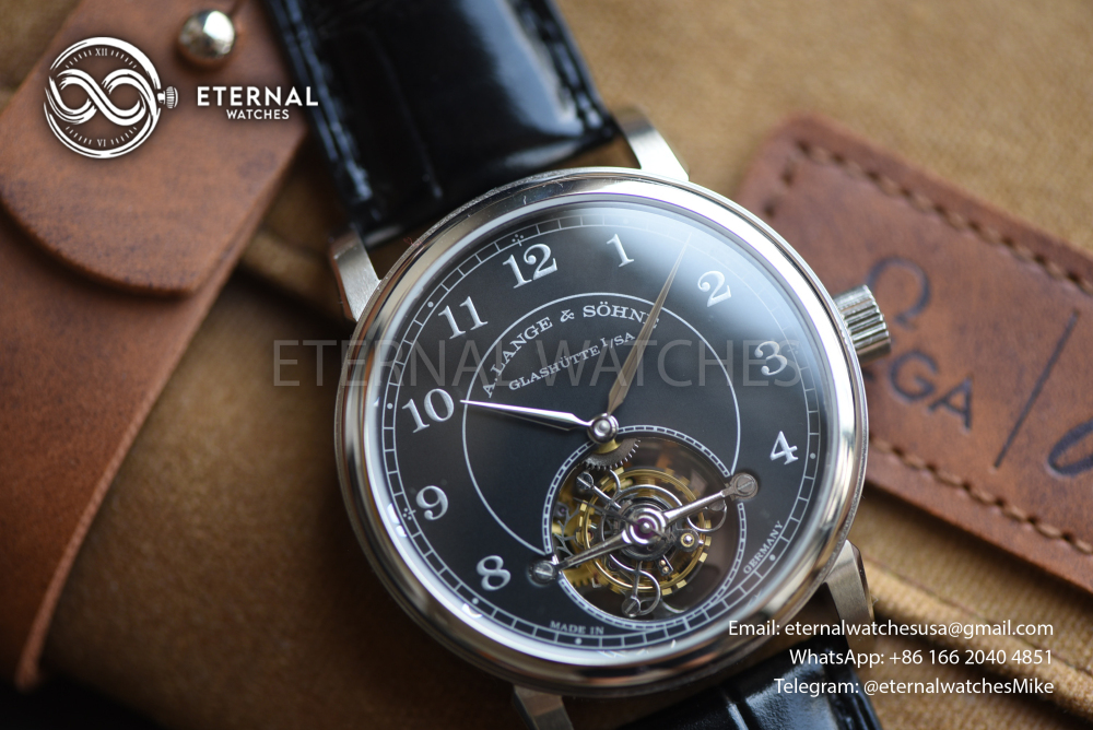 A. LANGE & SOHNE - SUPER CLONE 1815 Tourbillon 39.5mm SS/LE Black Dial