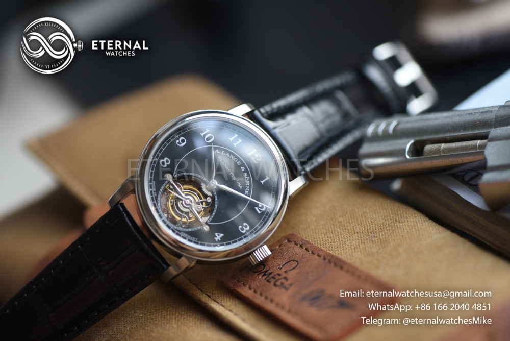 A. LANGE & SOHNE - SUPER CLONE 1815 Tourbillon 39.5mm SS/LE Black Dial