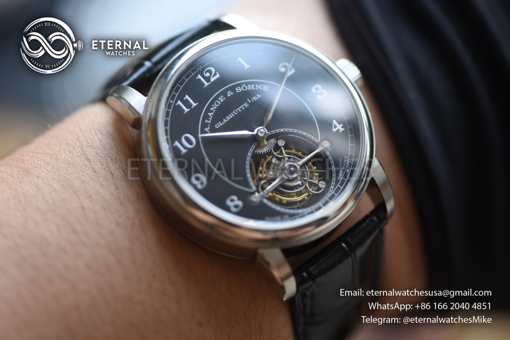 A. LANGE & SOHNE - SUPER CLONE 1815 Tourbillon 39.5mm SS/LE Black Dial