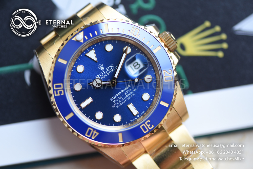 ROLEX - SUPER CLONE Submariner 126618LB 41MM Blue/Dot YG/YG VSF DD3235