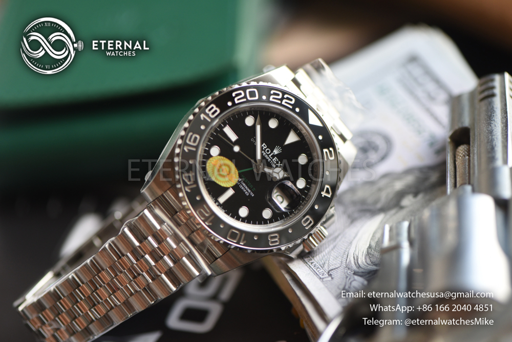 ROLEX - SUPER CLONE GMT Master II 126710 Bruce Wayne 40mm Jubilee SS/SS Black Dial VSF V3 DD3285 (Free Sprung)
