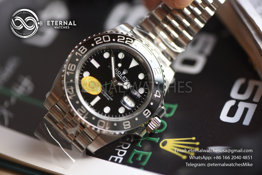 ROLEX - SUPER CLONE GMT Master II 126710 Bruce Wayne 40mm Jubilee SS/SS Black Dial VSF V3 DD3285 (Free Sprung)
