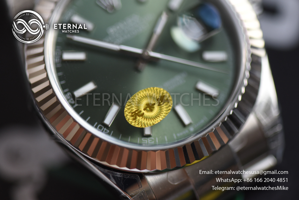 ROLEX - SUPER CLONE DateJust 126334 41mm SS/STK Green Dial Fluted V2 VSF 3235 (2026 Free Sprung)