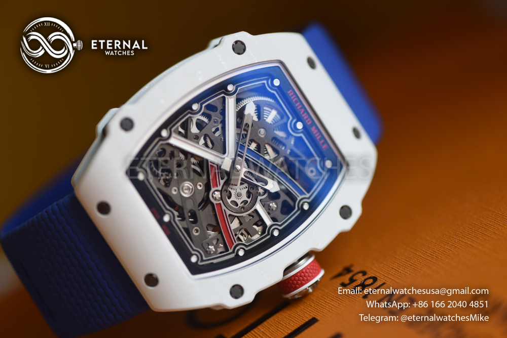 RICHARD MILLE - SUPER CLONE RM67-02 France White Blue Extra Flat UMI V3 (Updated Version)