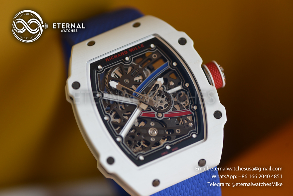RICHARD MILLE - SUPER CLONE RM67-02 France White Blue Extra Flat UMI V3 (Updated Version)