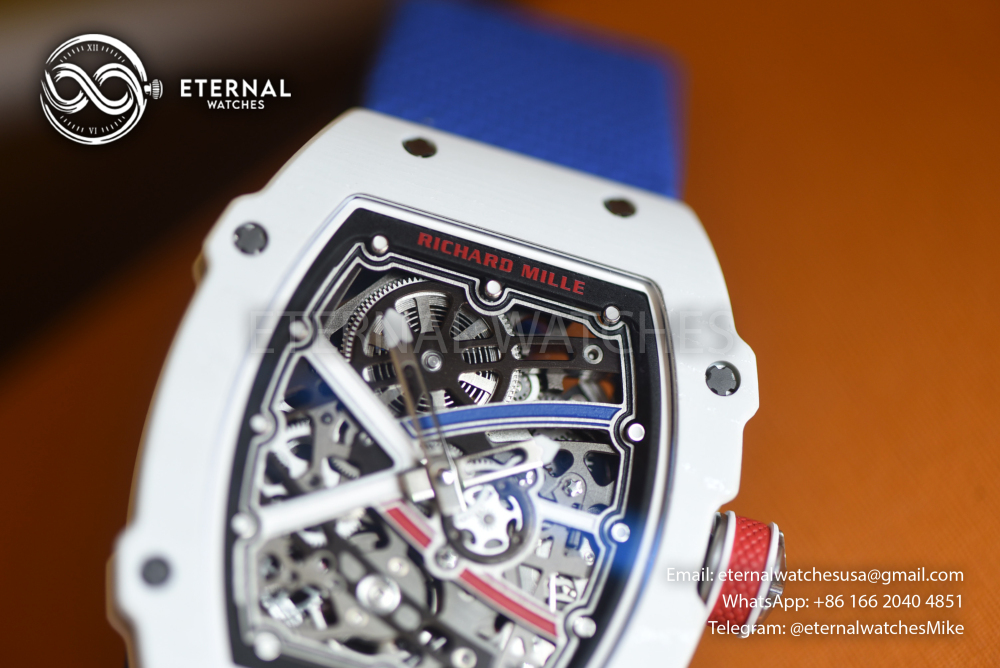 RICHARD MILLE - SUPER CLONE RM67-02 France White Blue Extra Flat UMI V3 (Updated Version)