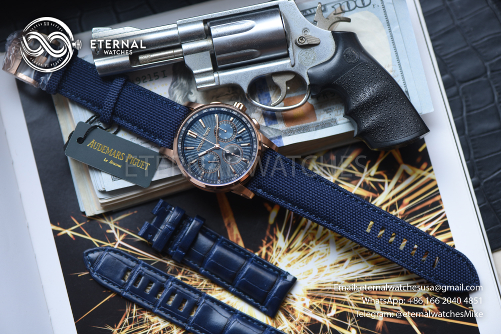 AUDEMARS PIGUET - Code11.59 Chronograph 26393 41mm RG/NY Blue Dial APSF A7750
