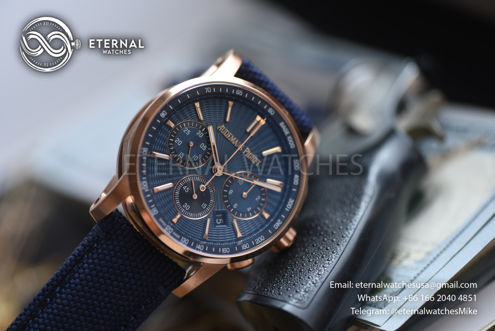 AUDEMARS PIGUET - Code11.59 Chronograph 26393 41mm RG/NY Blue Dial APSF A7750