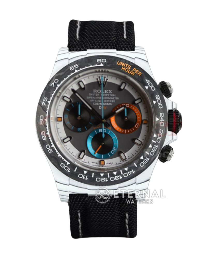 ROLEX - SUPER CLONE Daytona Diw 40mm White Carbon/NY Grey Dial N6F DD4801