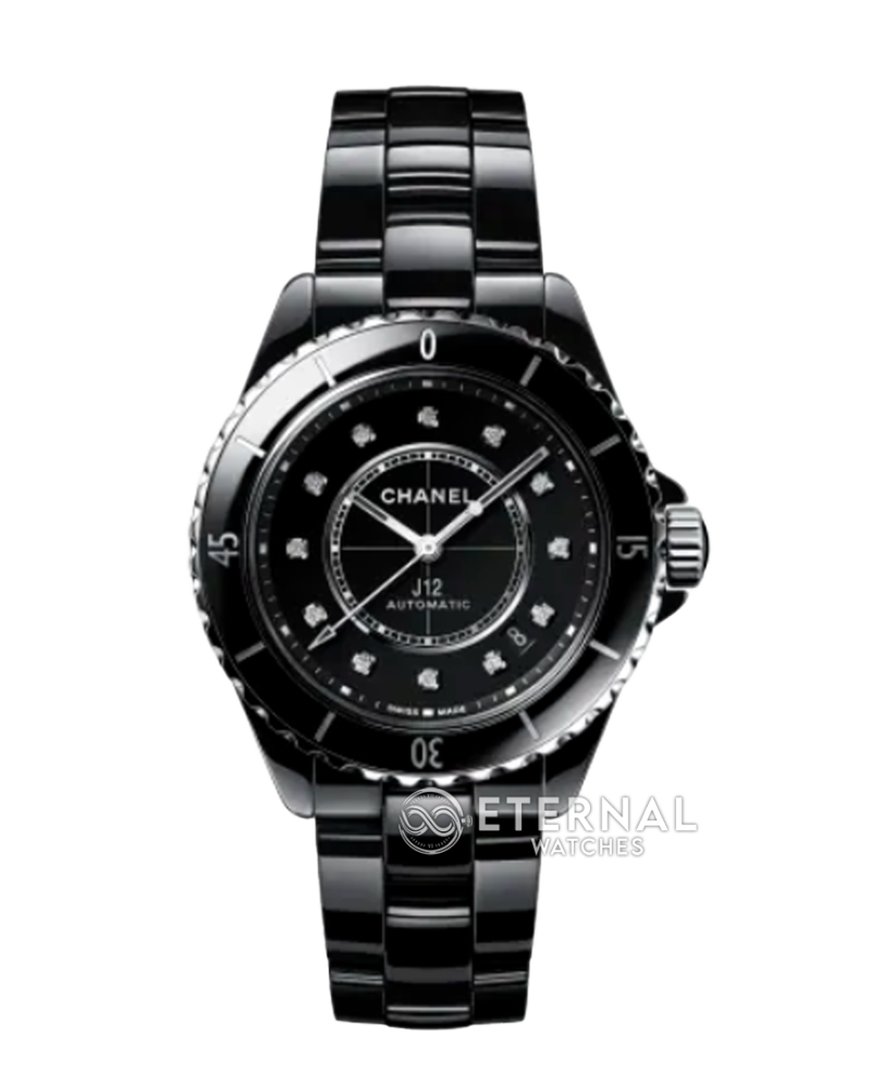 CHANEL - J12 38MM Cer/Cer Black/Dia BVF A12.1