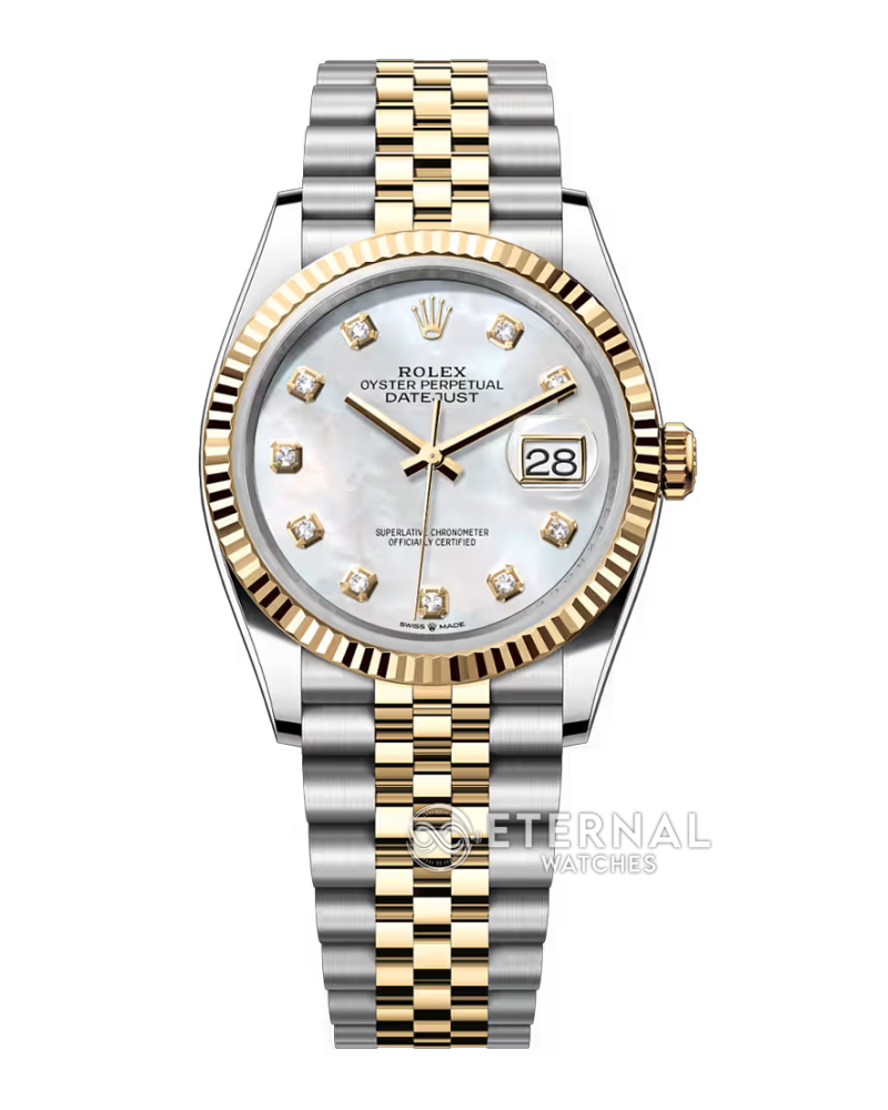 ROLEX - SUPER CLONE Datejust 126233 36mm Jubilee YG/SS MOP/Dia QF DD3235 (Gold Wrapped)