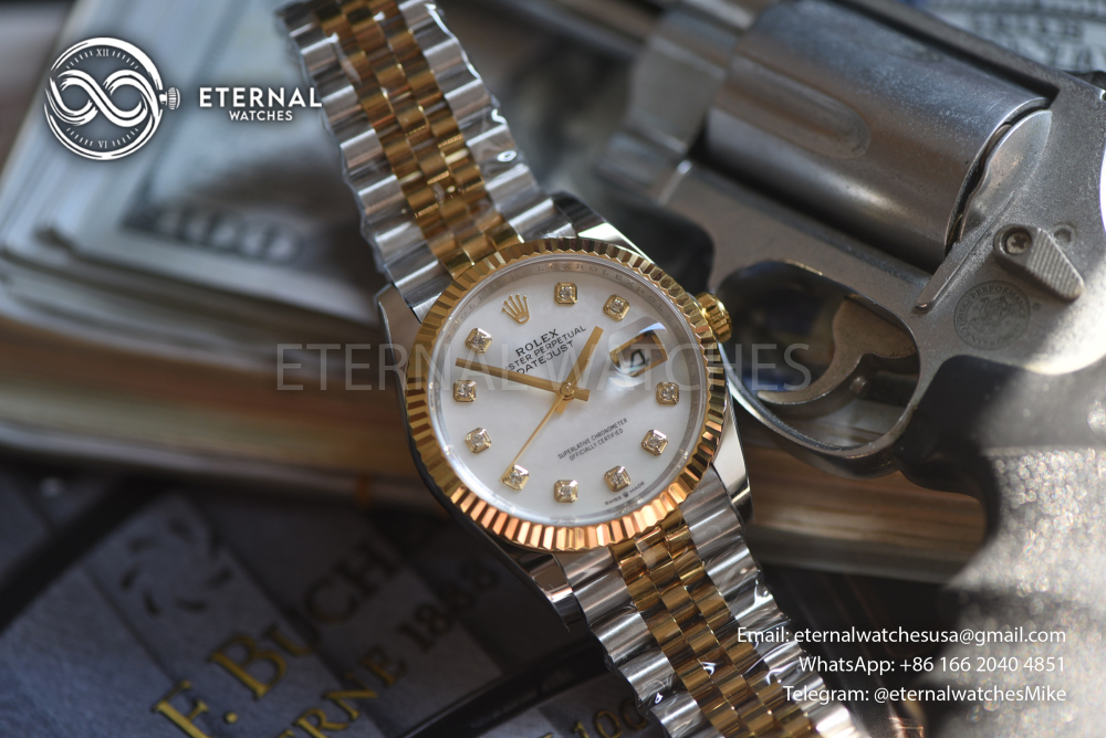ROLEX - SUPER CLONE Datejust 126233 36mm Jubilee YG/SS MOP/Dia ARF DD3235