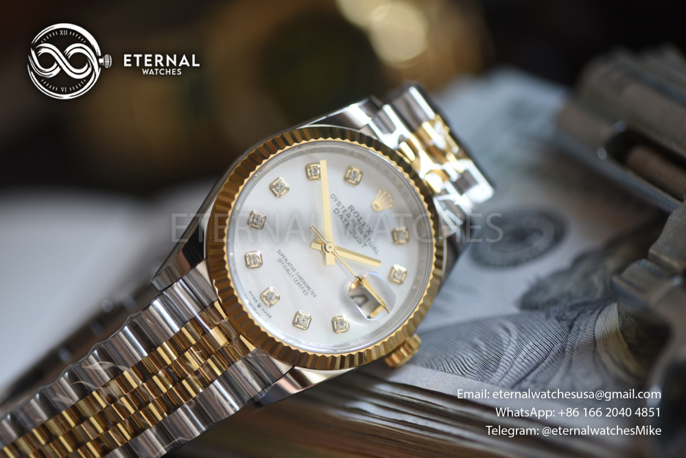 ROLEX - SUPER CLONE Datejust 126233 36mm Jubilee YG/SS MOP/Dia ARF DD3235