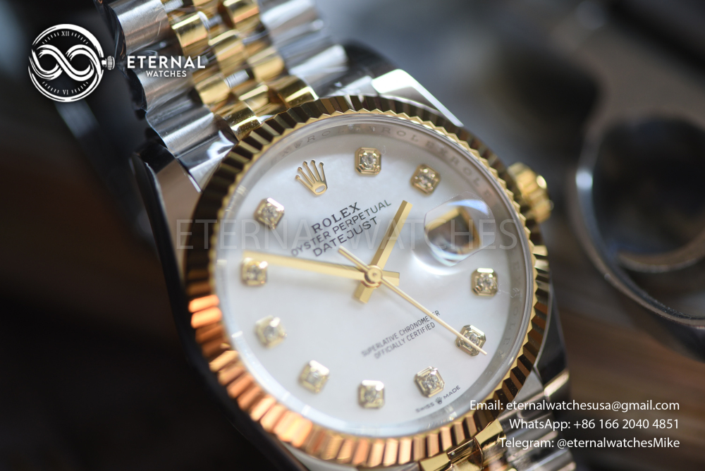 ROLEX - SUPER CLONE Datejust 126233 36mm Jubilee YG/SS MOP/Dia ARF DD3235