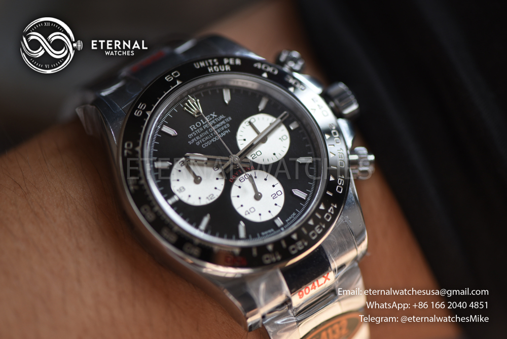 ROLEX - SUPER CLONE Daytona 126529 40mm Le Mans SS/SS Black Dial QF V13 SH4132 (Weight Adjusted, Free Sprung)