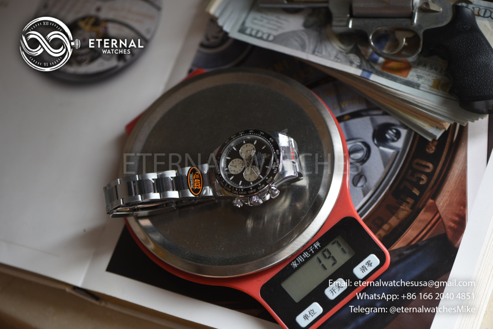 ROLEX - SUPER CLONE Daytona 126529 40mm Le Mans SS/SS Black Dial QF V13 SH4132 (Weight Adjusted, Free Sprung)