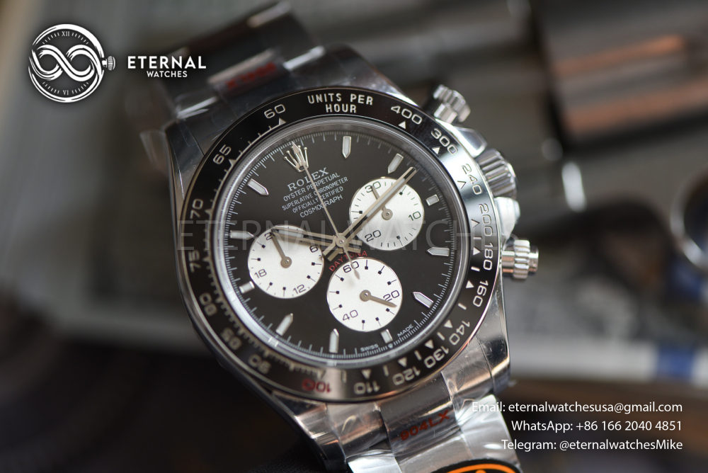 ROLEX - SUPER CLONE Daytona 126529 40mm Le Mans SS/SS Black Dial QF V13 SH4132 (Weight Adjusted, Free Sprung)