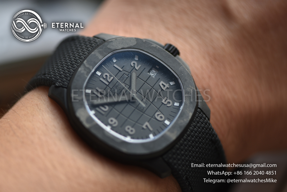 PATEK PHILIPPE - SUPER CLONE Aquanaut CarboQuartz “ALL BLACK” (5167 Base Custom DiW)