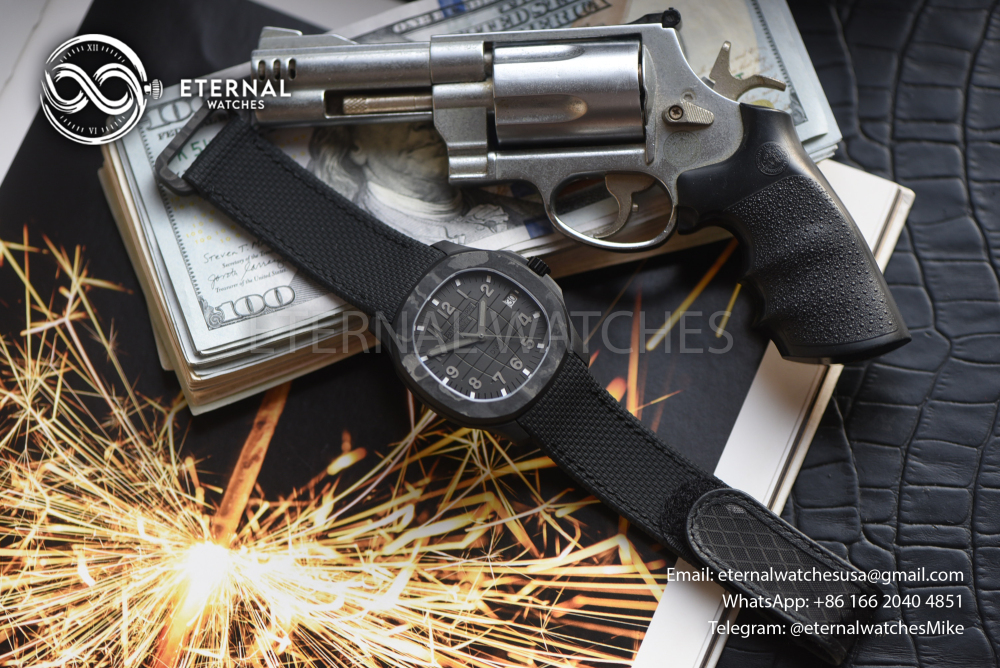 PATEK PHILIPPE - SUPER CLONE Aquanaut CarboQuartz “ALL BLACK” (5167 Base Custom DiW)