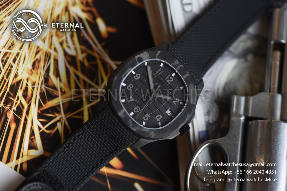 PATEK PHILIPPE - SUPER CLONE Aquanaut CarboQuartz “ALL BLACK” (5167 Base Custom DiW)