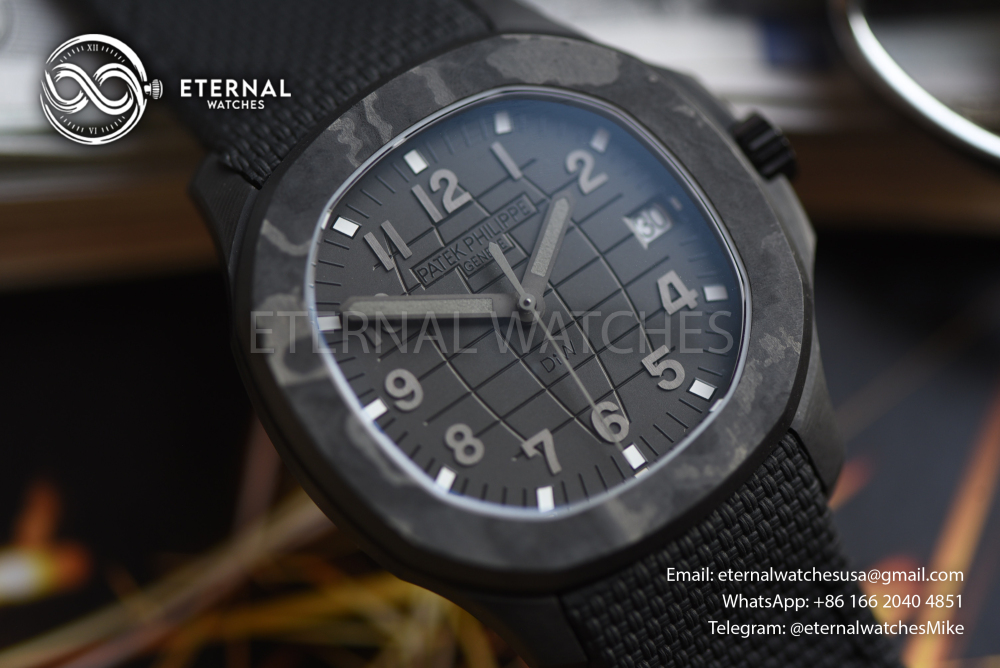 PATEK PHILIPPE - SUPER CLONE Aquanaut CarboQuartz “ALL BLACK” (5167 Base Custom DiW)